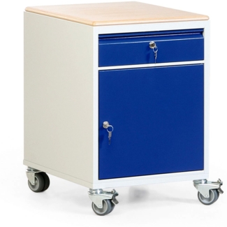 Protaurus Werkstatt-Rollcontainer mit Schrank, Schublade und Multiplexmatte