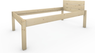 Pfostenbett Massivholzbett (Fichte) "Daybett" 100 x 200 cm 58 cm Holzbett 300kg