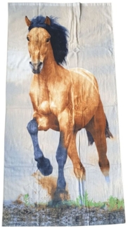 JF Strandtuch Badetuch mit Pferdemotiv, 70x140 cm