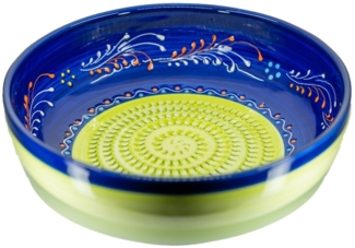 Kaladia Multireibe Kleine Reibeschüssel in Grün/Grün & Blau, Keramik, handbemalte Küchenreibe - Made in Spain