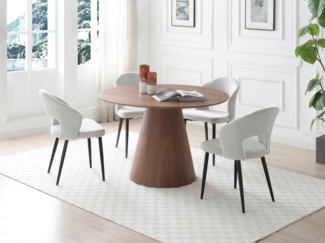 Vente-unique - Esstisch rund - 4 Personen - MDF - Holzfarben dunkel - ANTALIZA