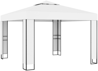 vidaXL Pavillon mit Doppeldach 3 x 3 m Weiß 47950