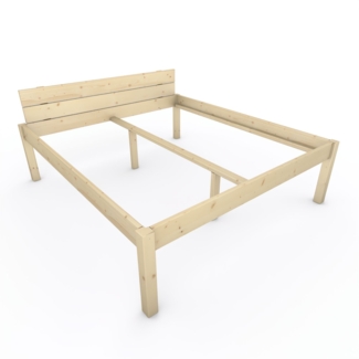 Pfostenbett "metallarm" Fichte Holzbett "Daybett" 180x200 cm 58cm Doppelbett