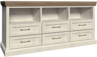 Schubladenkommode Royal Sideboard 127cm Pinie skandinavisch weiß Wildeiche Landhaus-Stil