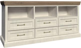 Schubladenkommode Royal Sideboard 127cm Pinie skandinavisch weiß Wildeiche Landhaus-Stil