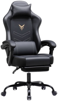 GTPLAYER Gaming-Stuhl ergonomischer Bürostuhl Gamer Sessel 150KG, Mit Fußstütze und Verbindungsrmlehne höhenverstellbar Kopfstütze