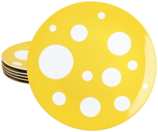 MamboCat Speiseteller Pula gelb 6x Speiseteller Ø27cm Porzellan 6 Pers groß Essteller Punkte