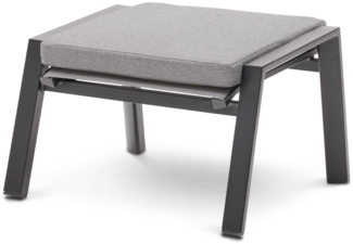 Gartenhocker MONDO Ascella , Aluminium , Grau, Schwarz , 59 x 43 x 60 cm