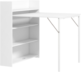 Ausziehtisch Industrial Look,einseitig klappbar,3 Regale,Stahlrohrgestell,Anti-Kipp, bis 40kg,platzsparend