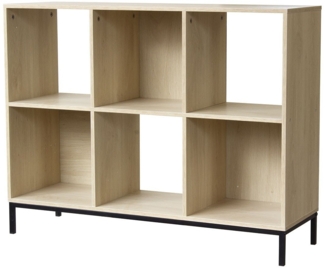 Casâme Regal mit 6 Fächern und metallbeinen - Helles Holz