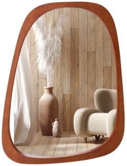 COSTWAY Wandspiegel, mit Metallrahmen & HD-Reflexion, asymmetrisch 78x56cm