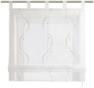 Joyswahl Raffrollo, mit Schlaufen, Ösenrollo Modern Bestickt für Küche Wohnzimmer Schlafzimmer