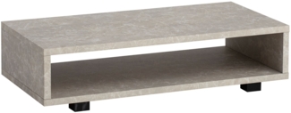 Couchtisch 100 x 50 x 25 cm Sandfarben Sofatisch in Stein-Optik Modern, Design Wohnzimmertisch Rechteckig mit Stauraum, Loungetisch Beige Schlicht, Kaffeetisch Groß