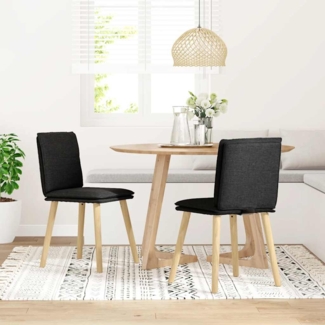 vidaXL Esszimmerstühle 2 Stk. Schwarz Stoff 4101257