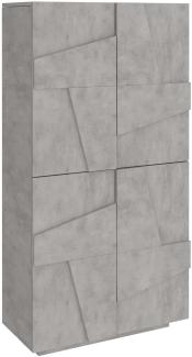 Garderobenschrank >Piacenza< in Beton Nachbildung - 81x168x38cm (BxHxT)