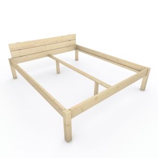 Pfostenbett "metallarm" Fichte Holzbett "Daybett" 180x210 cm 48cm Doppelbett