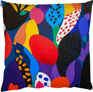 MuchoWow Dekokissen Blumen - Blätter - Abstrakt - Rot, Zierkissen mit Füllung für Wohnzimmer, Sofakissen, 40x40 cm