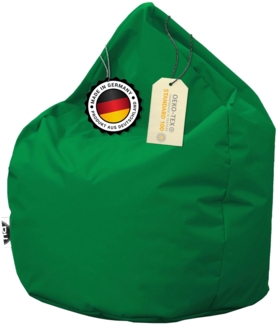 PATCH HOME Sitzsack Tropfenform – XL – Grün, bequemer Sitzsack aus Luxus-Polyester-Gewebe, bereits befüllt