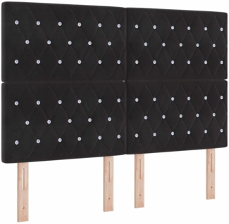 vidaXL Boxspringbett mit Matratze Schwarz 140 x 200 cm Samt 3339772