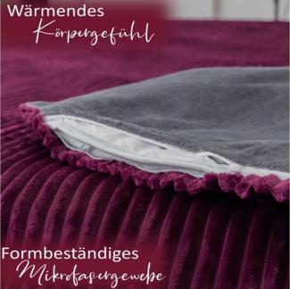 Buymax Bettwäsche Teddy Plüsch Cord, Fleece, 3 teilig, Winterbettwäsche Set, extra warm, 200x220 cm