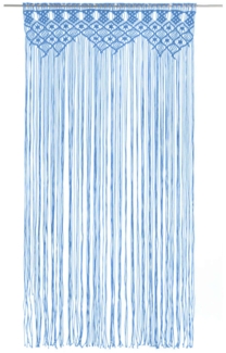 vidaXL Makramee Vorhang Blau 140x240 cm Baumwolle 323989