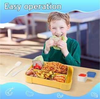 Bundviel Lunchbox Brotdose Kinder mit Fächern Bento Box Auslaufsicher Lunchbox