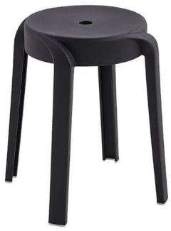 HOME DELUXE Hocker stapelbar NIVO – Schwarz, 6er Set