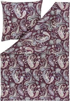 Estella Mako-Satin Bettwäsche 135x200 Soley Paisley weinrot bordeaux 7608-955