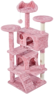 Yaheetech Kratzbaum Katzenbaum Kletterbaum 137/156/178 cm (H), mit 3 Aussichtsplattformen & 2 Katzenhöhlen & 2 Abnehmbare Plüschball