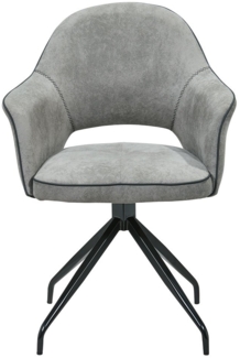 Armlehnenstuhl Dahlen / Dallas S01, Mikrofaser, Grau, 63 x 89 x 56 cm