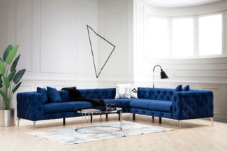 Ecksofa, 'Como', 70 x 270 x 310, Marineblau