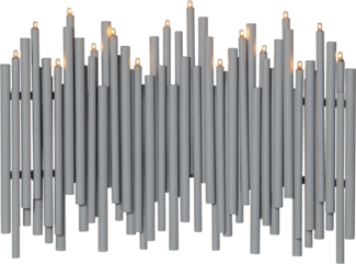 Kerzenleuchter Note Metall grau 16-flammig B 35cm H 25cm