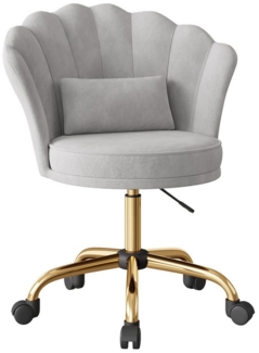 HawthyHome Bürostuhl Schreibtischstuhl mit Blütenrückenlehne, drehbar und höhenverstellbar (1 St), Samtbezug mit Kopfkissen, ergonomischer Stuhl