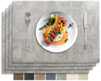 Vivi Idee Platzset Tischset Tischmatte Kunstleder, abwischbar wasserdicht Anti-Rutsch, Hitzebeständig beidseitig, 45 x 30 cm, 4er Set
