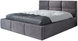 Polsterbett EMILI 120x200 mit Matratze, Bettkasten und Lattenrost. Farbe: Grau 16