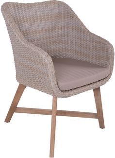 Gartenstuhl 4er Set AUSTIN - Akazie, Natur | Relaxsessel Wetterfest Gartenstühle Outdoor