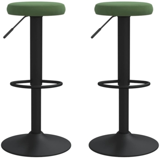 vidaXL Barhocker 2 Stk. Dunkelgrün Samt 333146