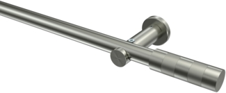 Gardinenstangen-Set Platon Mavell 120 cm, 1-läufig (ohne Ringe), 20 mm Ø Edelstahl-Optik