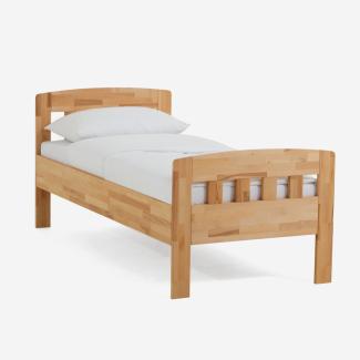 Dico Massivholz Einzelbett Komfortbett Seniorenbett, 420.00, Wildeiche hell geölt Größe 100x190 cm