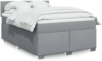 vidaXL Boxspringbett mit Matratze Hellgrau 140x200 cm Stoff 3288211