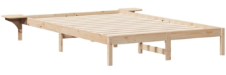 vidaXL Bettgestell mit Nachttischen Natur 160 x 210 cm 873229