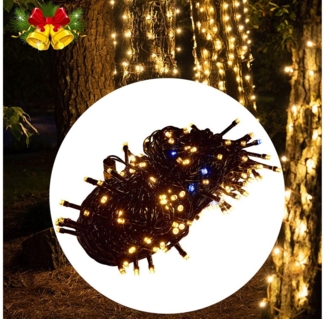 Qualra LED-Lichterkette 20M Weihnachtslichterkette 156/200LEDs Lichterkette Außen Wasserdicht, für Weihnachten Party Garten Innen Deko