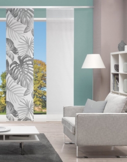 Vision S Schiebegardine SANJA (1 St), Paneelwagen, halbtransparent, Schiebevorhang Bambusoptik, Digitaldruck