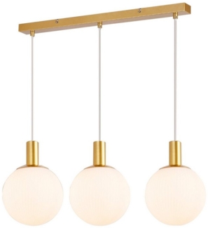 Nettlife Hängeleuchte Esstisch Glas E27 Gold 3/4 Flammig Höhenverstellbar Pendelleuchte, Höhenverstellbar, LED wechselbar, Hängend Glas Kronleuchter für Wohnzimmer Schlafzimmer Küche Esszimmer