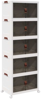 vidaXL Aufbewahrungsbox mit Rädern Stapelbar 5-stöckig 75L 64x40x179cm 4012374