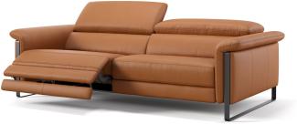 Sofanella Dreisitzer Palma Echtleder Couch Relaxsofa in Cognac