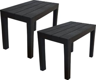 Progarden Gartentisch Bank Kunststoff 60x40cm bis 90 Kg Anthrazit 2 er Set (2-St), UV-Beständig, Robust, Wetterfest, Made in Italy, Hochwertig