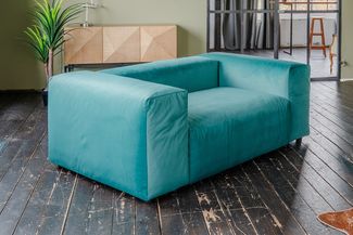 KAWOLA Loveseat MIA Modularer Sessel 4-tlg. Velvet grün 72 x 120 x 192 cm