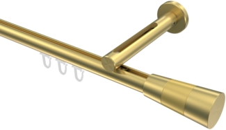 Innenlauf-Gardinenstangen-Set Siteno Tanara 300 cm (geteilt in 3 x 100 cm), 1-läufig, 20 mm Ø Messing-Optik