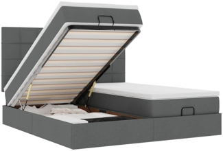 vidaXL Ottoman-Bett mit Matratzen & LEDs Dunkelgrau 160x200 cm Stoff 3314535